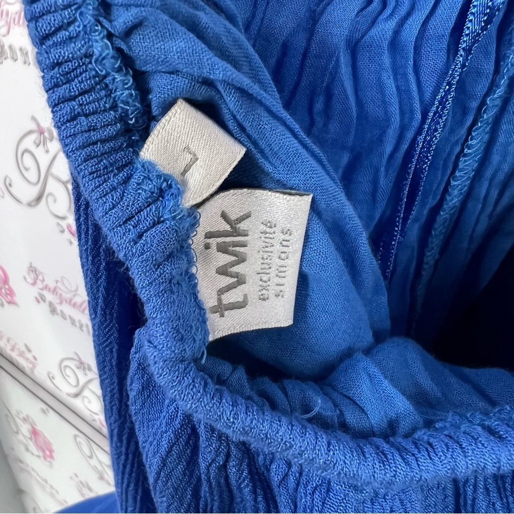 Twik dress open back flowy maxi stunning long sexy Vibrant Blue Backless Dress - Picture 7 of 8
